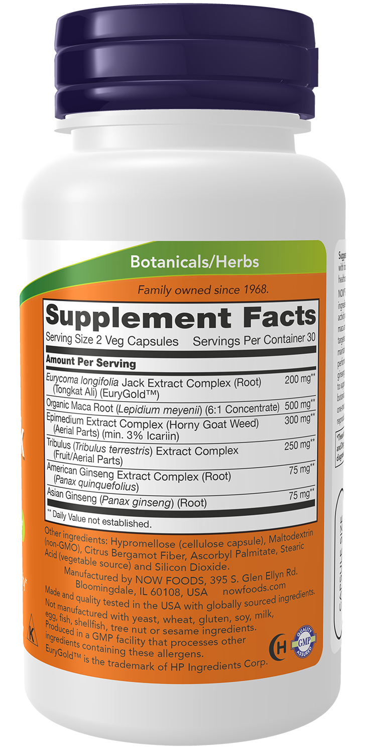 NOW Supplements, TestoJack™ 200 with Tongkat Ali, Tribulus, 60 Veg Caps