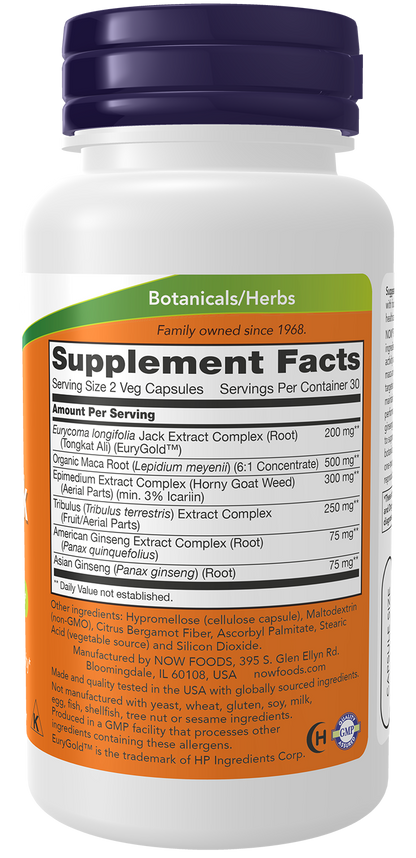 NOW Supplements, TestoJack™ 200 with Tongkat Ali, Tribulus, 60 Veg Caps