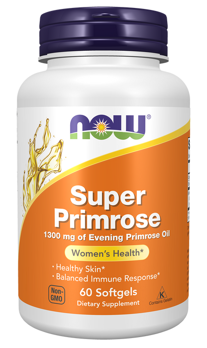 NOW Supplements, Super Primrose 1300 mg with GLA, 60 Softgels
