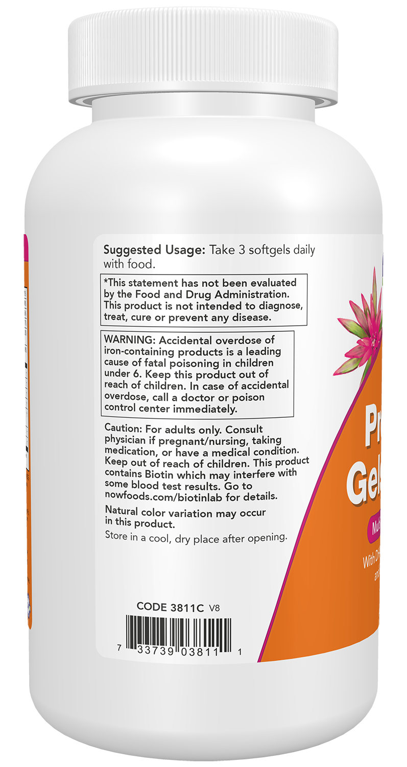 NOW Supplements, Prenatal Gels + DHA with 250 mg DHA, 180 Softgels