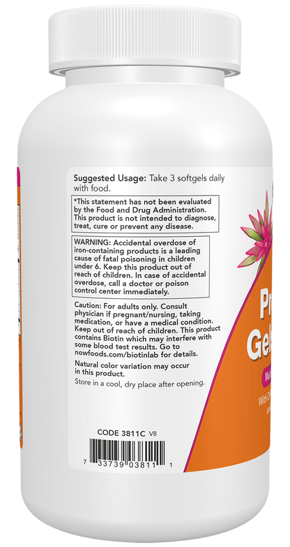 NOW Supplements, Prenatal Gels + DHA with 250 mg DHA, 180 Softgels