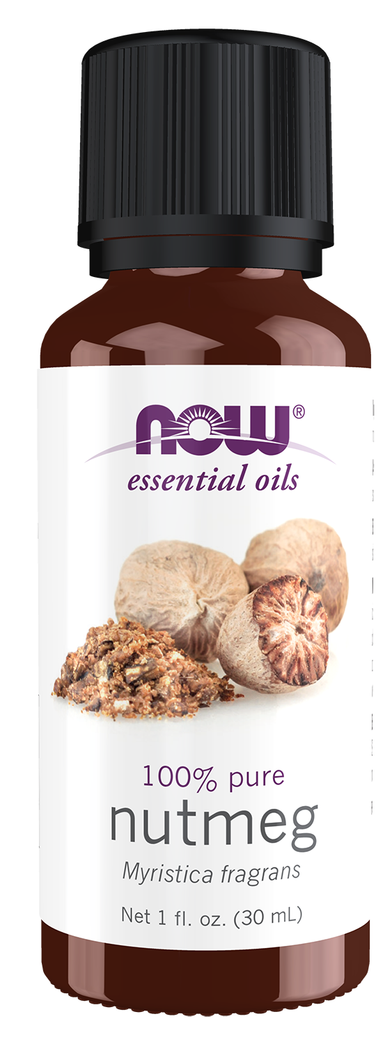 NOW Essential Oils, Nutmeg Oil, Undiluted, Steam Distilled, 1 fl. oz