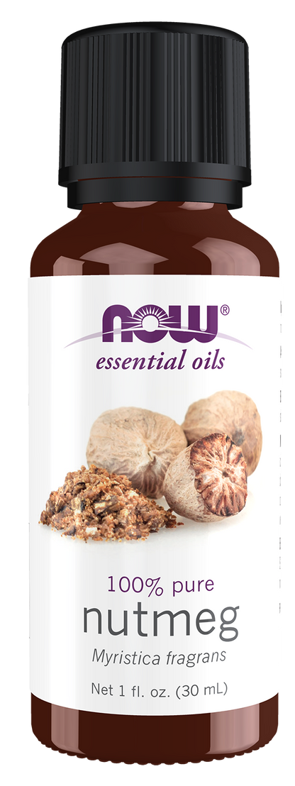 NOW Essential Oils, Nutmeg Oil, Undiluted, Steam Distilled, 1 fl. oz