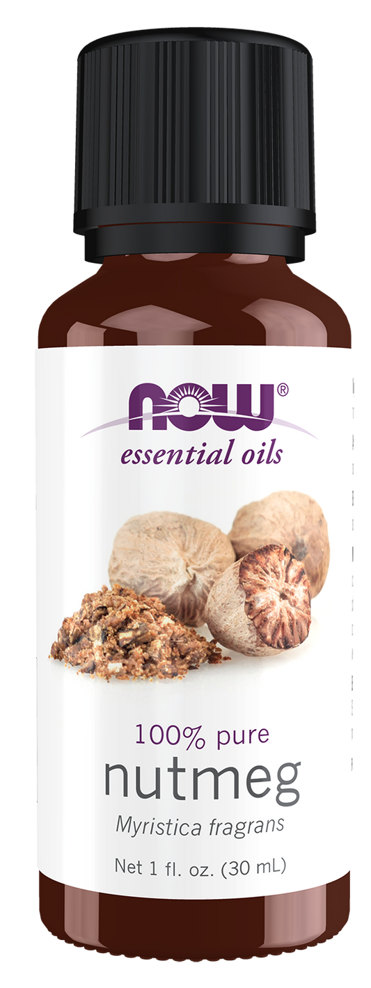 NOW Essential Oils, Nutmeg Oil, Undiluted, Steam Distilled, 1 fl. oz