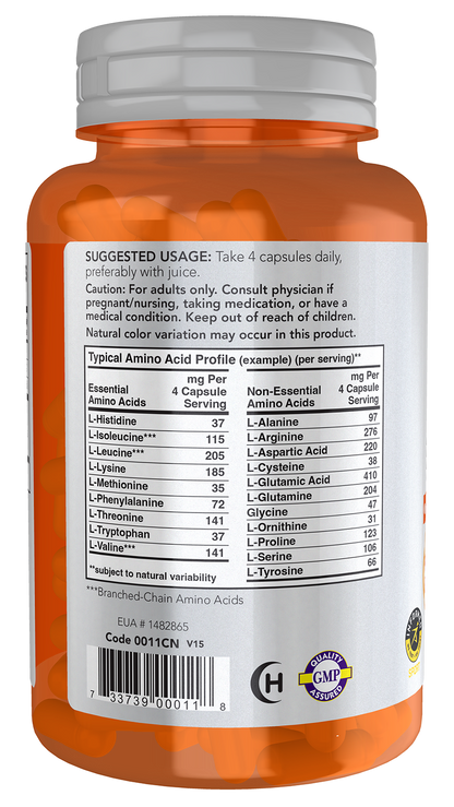NOW Sports, Amino Complete™, Protein Blend with 20 Aminos, 120 Veg Caps