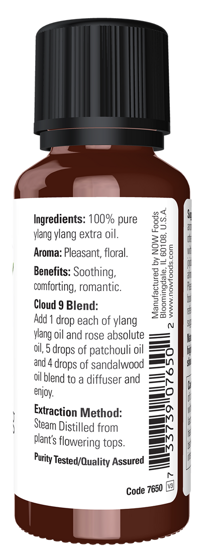 NOW Essential Oils, Ylang Ylang Extra Oil, Steam Distilled, 1 fl. oz