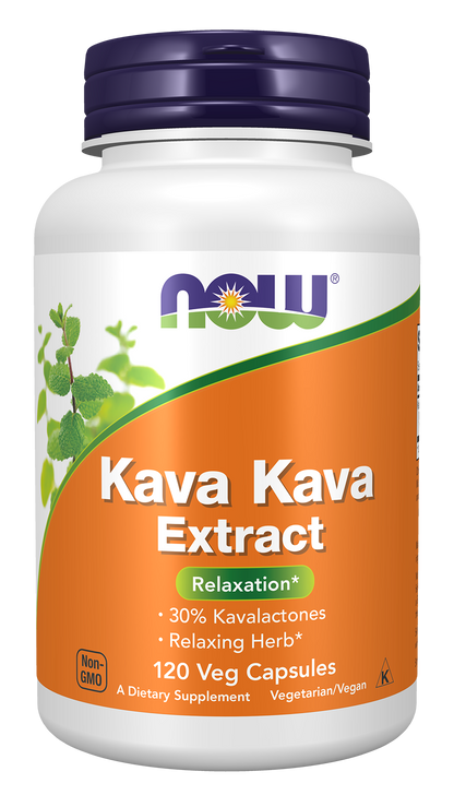 NOW Supplements, Kava Kava Extract Extract, 30% Kavalactones, 120 Veg Caps