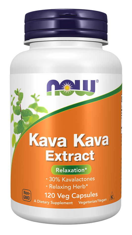 NOW Supplements, Kava Kava Extract Extract, 30% Kavalactones, 120 Veg Caps