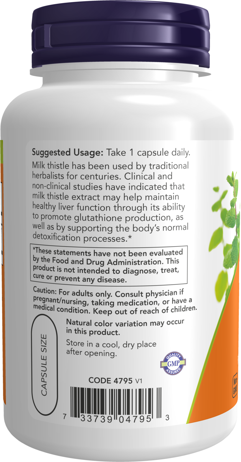 NOW Supplements, Milk Thistle Extract, 750 mg, Silymarin 600mg, 90 Veg Caps