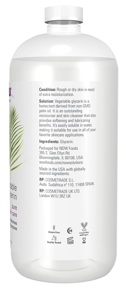 NOW Solutions, Vegetable Glycerin, Multi-Purpose Skin Care, 32 fl. oz