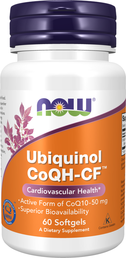 NOW Supplements, Ubiquinol CoQH-CF™ (the Active Form of CoQ10), 60 Softgels