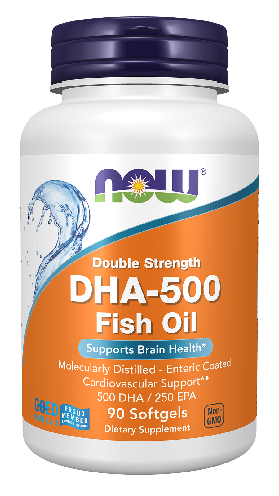 NOW Supplements, DHA-500 with 250 EPA, Molecularly Distilled, 90 Softgels