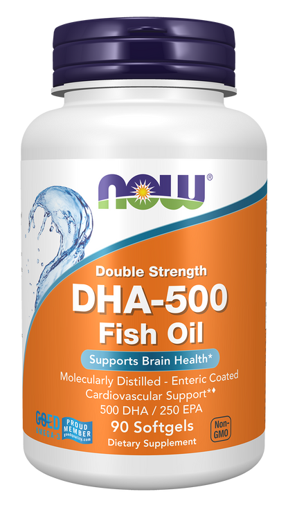NOW Supplements, DHA-500 with 250 EPA, Molecularly Distilled, 90 Softgels