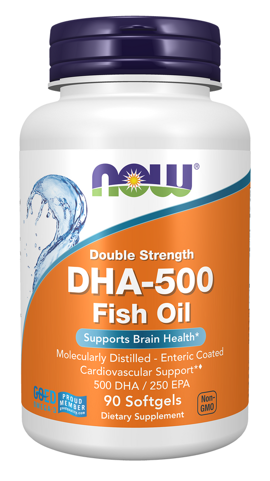 NOW Supplements, DHA-500 with 250 EPA, Molecularly Distilled, 90 Softgels
