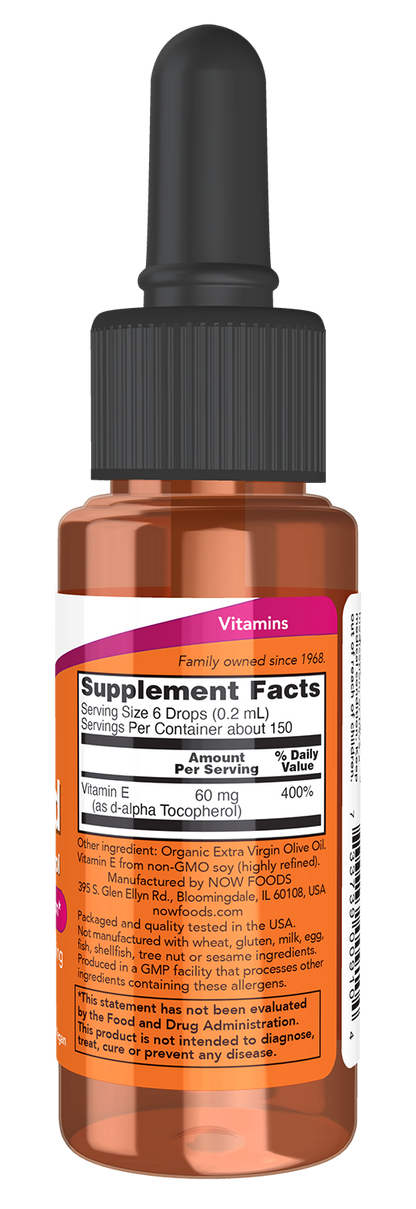 NOW Supplements, Vitamin E Liquid, Antioxidant Protection*, 1 oz