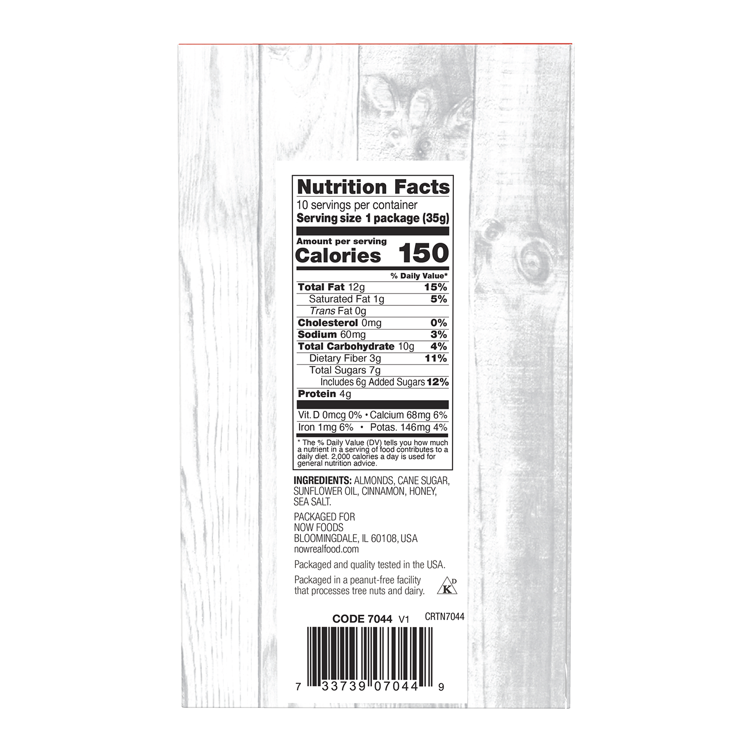 NOW Foods, Cinnamon Honey Coated Almonds, Small Batch, 10 Single Packets