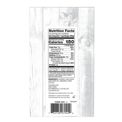 NOW Foods, Cinnamon Honey Coated Almonds, Small Batch, 10 Single Packets