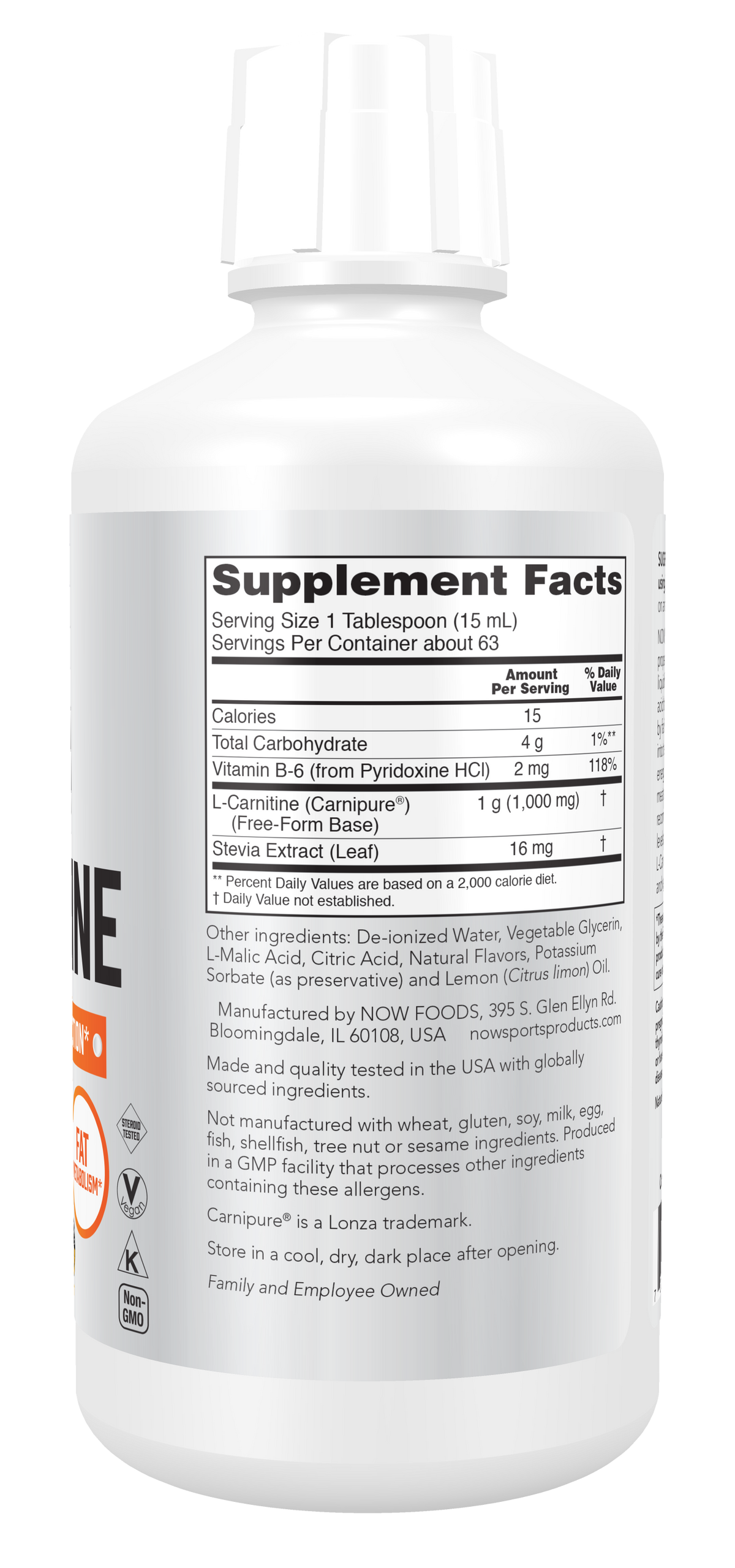 NOW Sports, L-Carnitine Liquid 1,000 mg, Citrus, 32 fl. oz