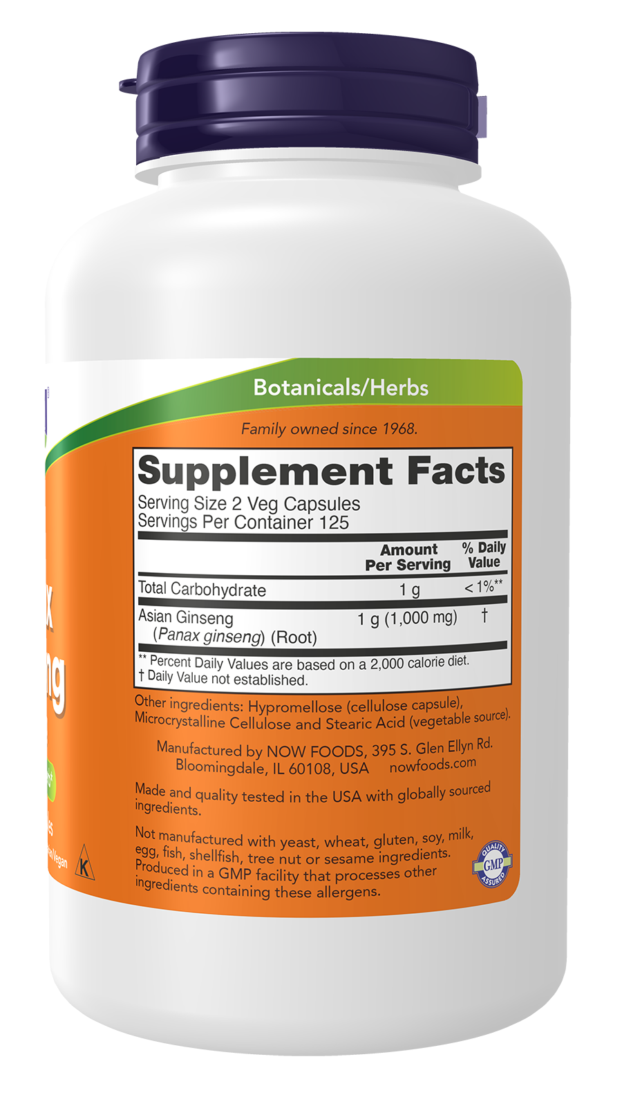 NOW Supplements, Panax Ginseng Root 500 mg, Adaptogenic Herb*, 250 Veg Caps