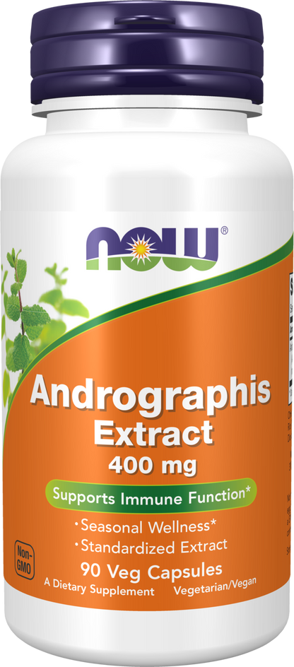 NOW Supplements, Andrographis Extract 400 mg Standardized Ext, 90 Veg Caps