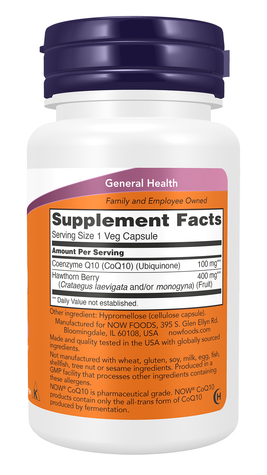 NOW Supplements, CoQ10 100 mg, Pharmaceutical Grade, 30 Veg Caps