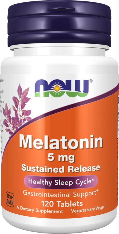 NOW Supplements, Melatonin 5 mg, Sustained Release, 120 Tabs