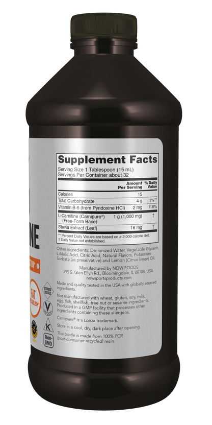 NOW Sports, L-Carnitine Liquid 1,000 mg, Citrus, 16 fl. oz