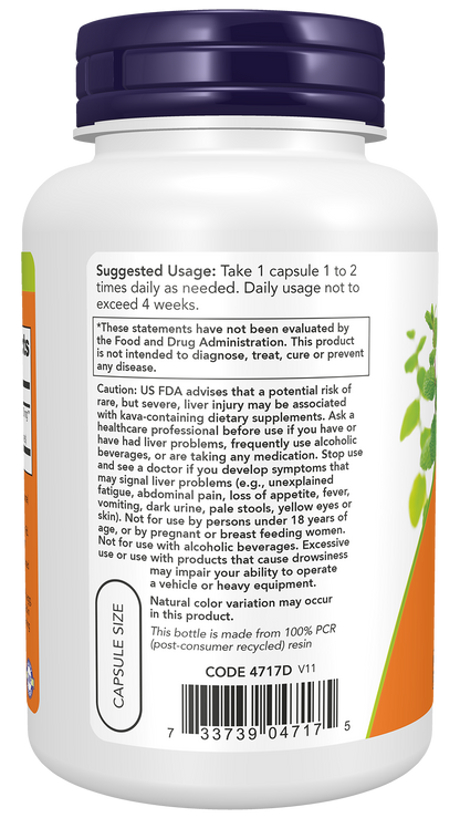 NOW Supplements, Kava Kava Extract Extract, 30% Kavalactones, 120 Veg Caps