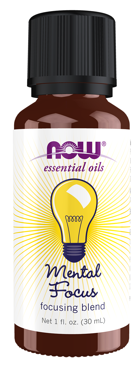 NOW Essential Oils, Mental Focus Oil Blend, Centering Scent, 1 fl. oz