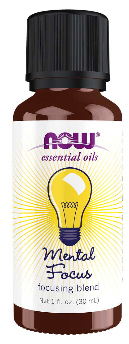 NOW Essential Oils, Mental Focus Oil Blend, Centering Scent, 1 fl. oz