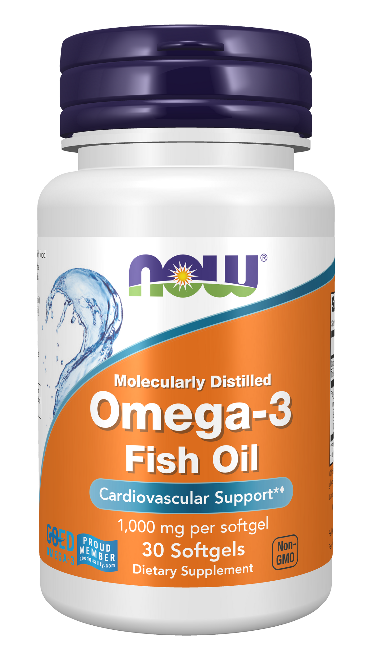 NOW Supplements, Omega-3, Molecularly Distilled, 30 Softgels