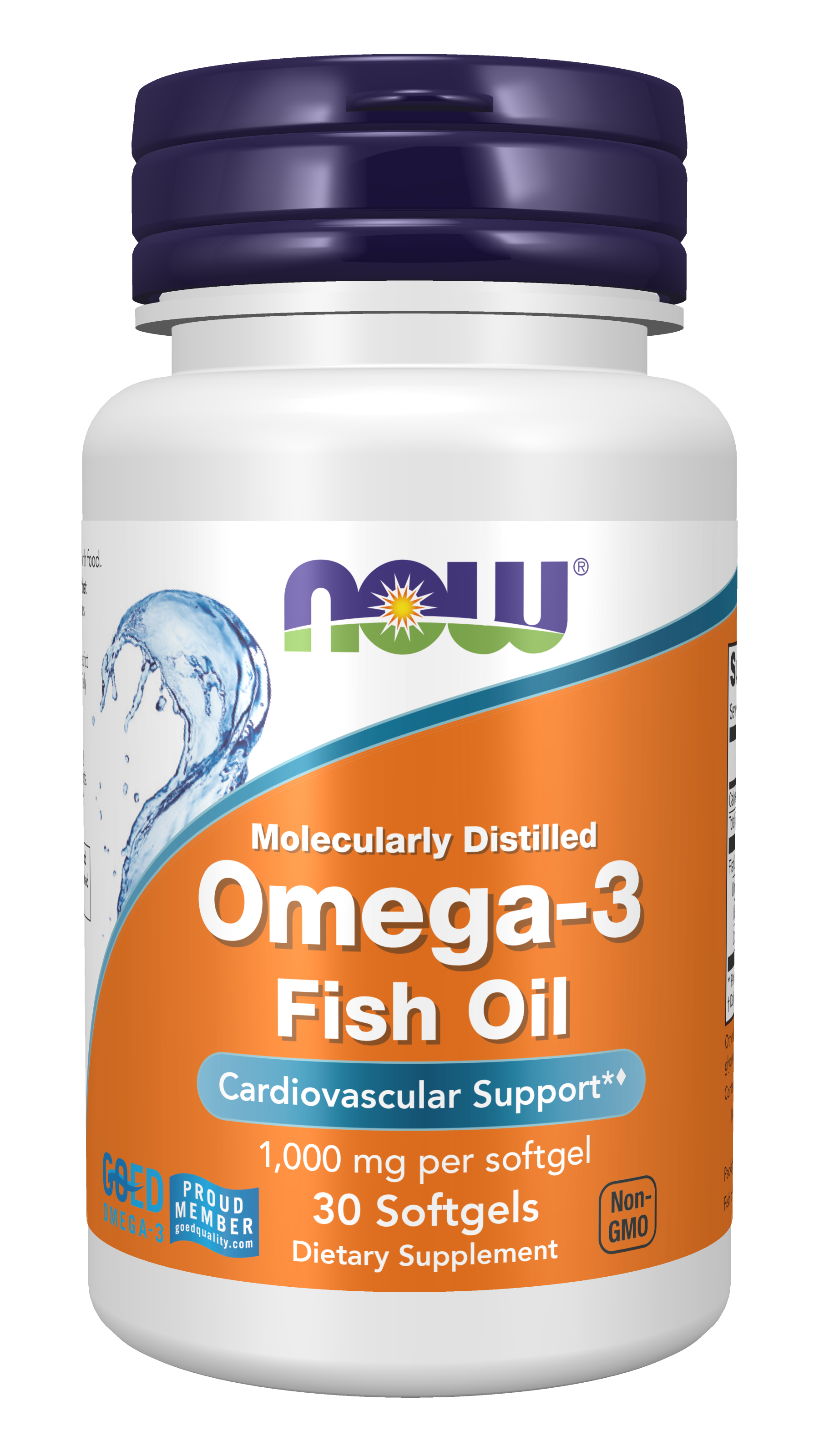 NOW Supplements, Omega-3, Molecularly Distilled, 30 Softgels