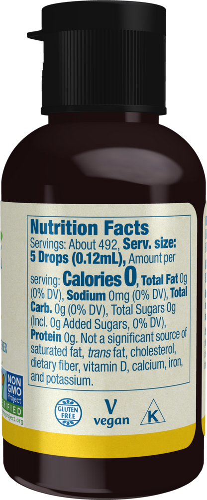 NOW  BetterStevia® Lemon Twist Zero-Calorie Liquid Sweetener, 2 fl. oz.