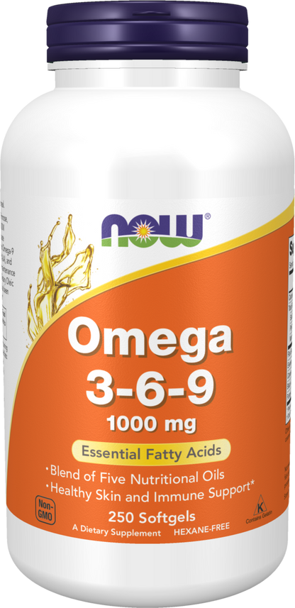 NOW Supplements, Omega 3-6-9 1000 mg, 250 Softgels