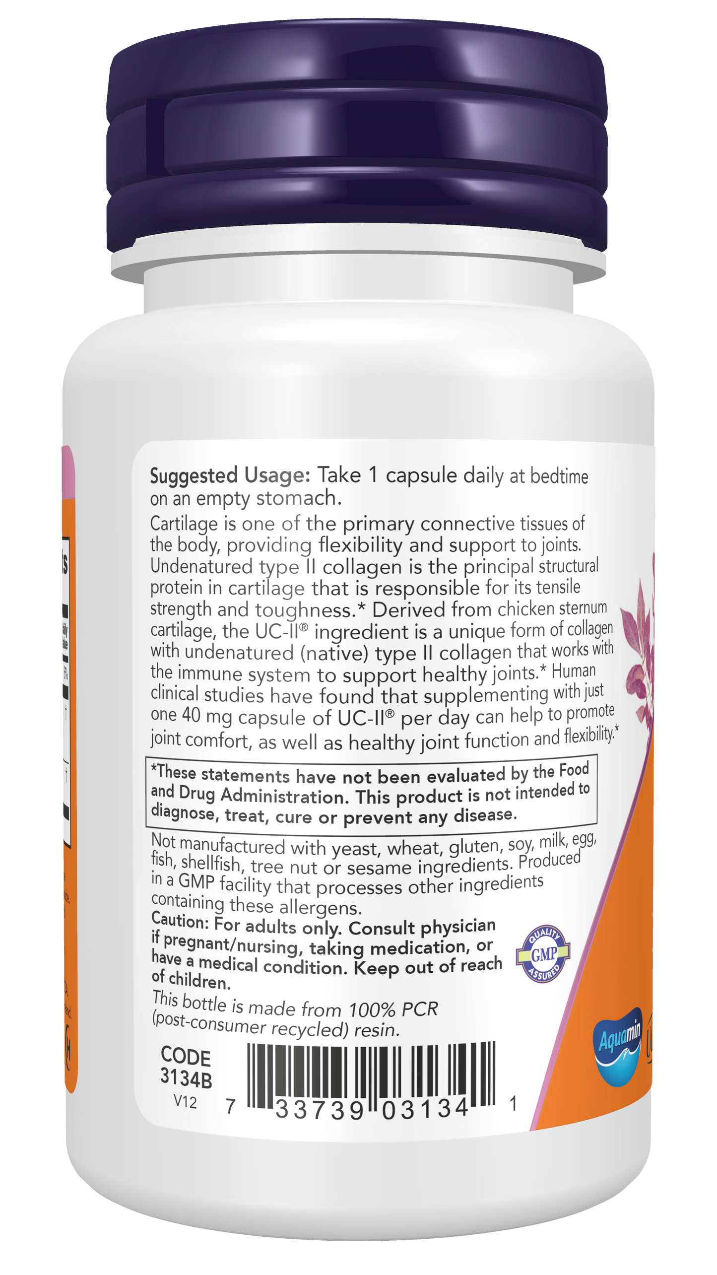 NOW Supplements, UC-II Type II Collagen w/ Undenatured Type II, 60 Veg Caps