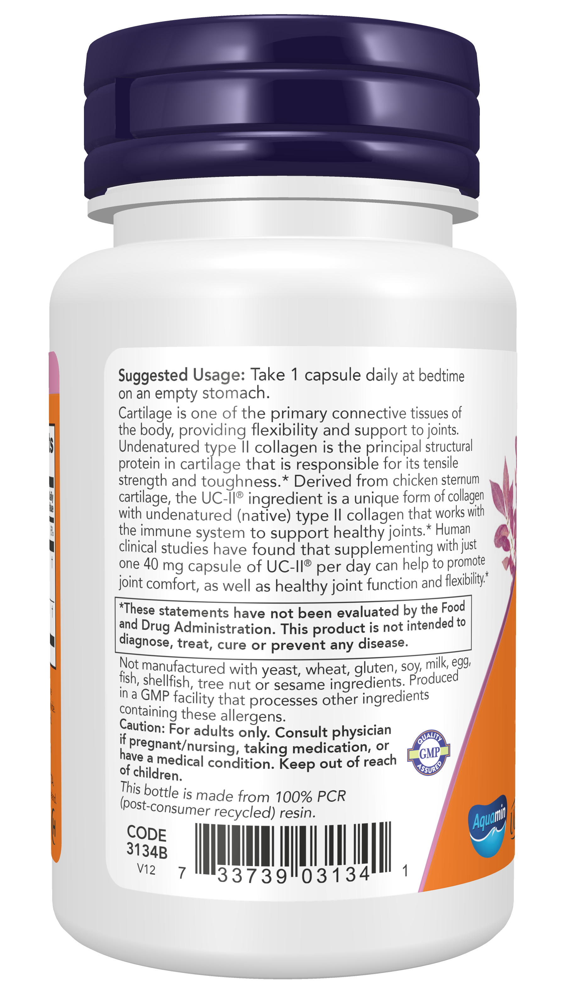 NOW Supplements, UC-II Type II Collagen w/ Undenatured Type II, 60 Veg Caps