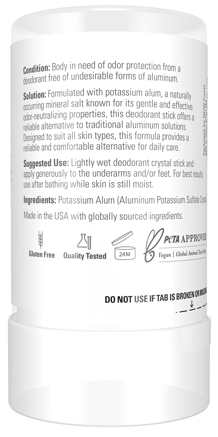 NOW Solutions, Nature's Deodorant Stick, Deodorant Stone, 4.25 oz