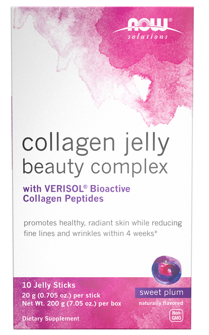 NOW Solutions, Collagen Jelly Beauty Complex, Plum, 10 Jelly Sticks
