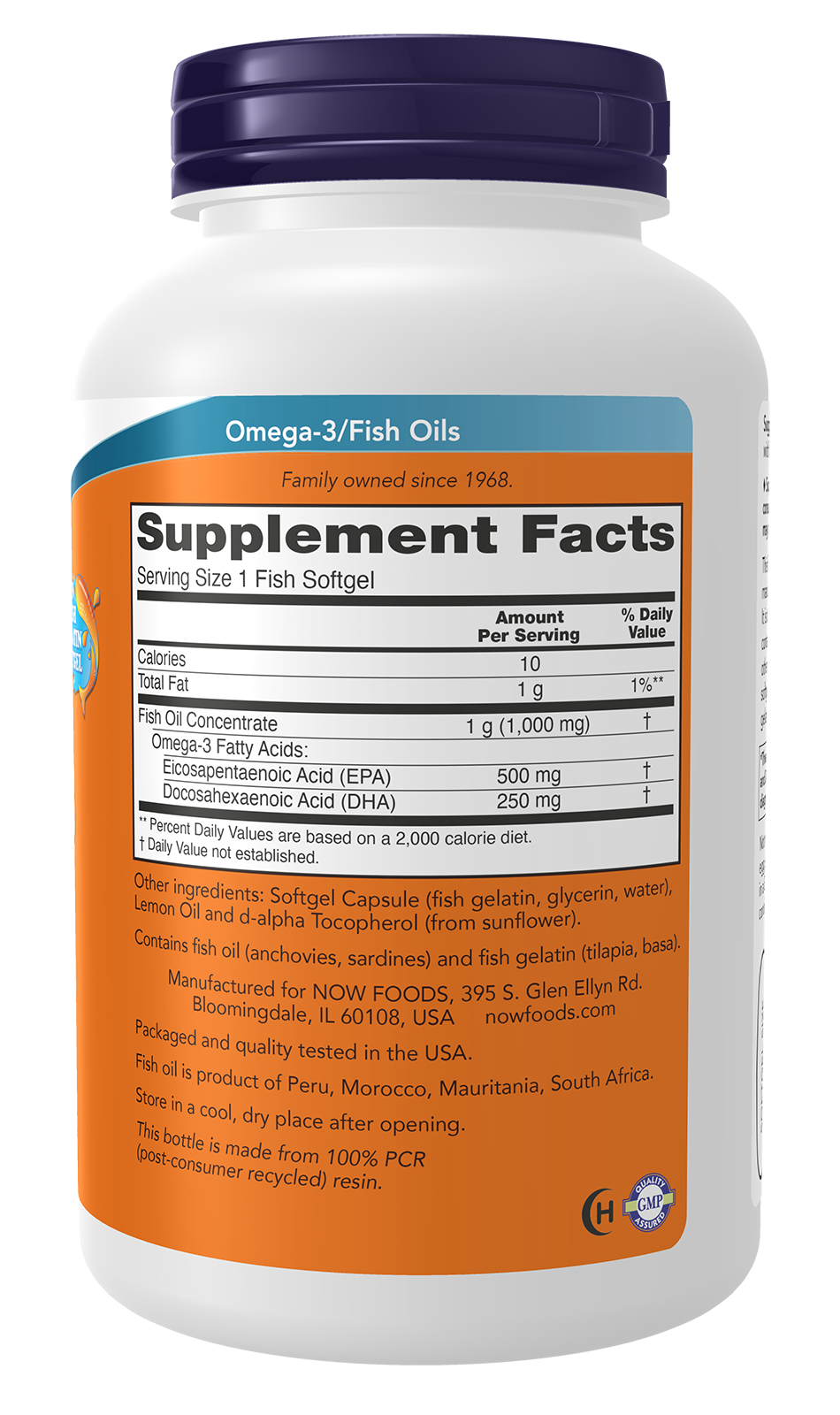 NOW Supplements, Ultra Omega-3, 500 EPA  250 DHA, 180 Fish Gelatin Softgels