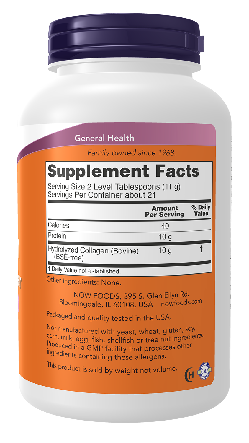 NOW Supplements, Collagen Peptides Powder, Joint and Bone Health*, 8 oz