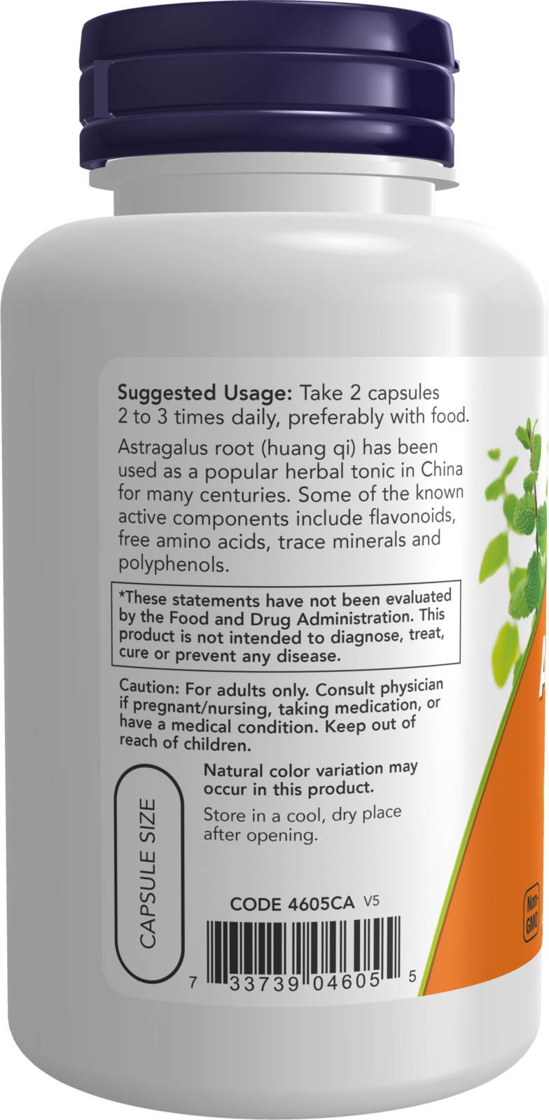 NOW Supplements, Astragalus 500 mg, Immune System Support*, 100 Caps