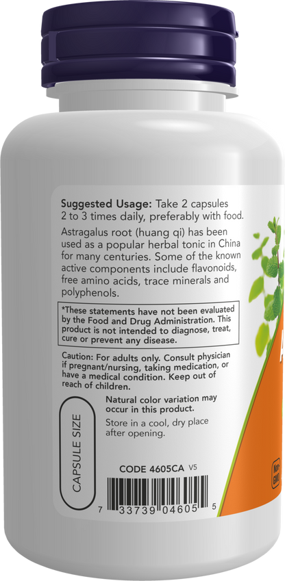 NOW Supplements, Astragalus 500 mg, Immune System Support*, 100 Caps