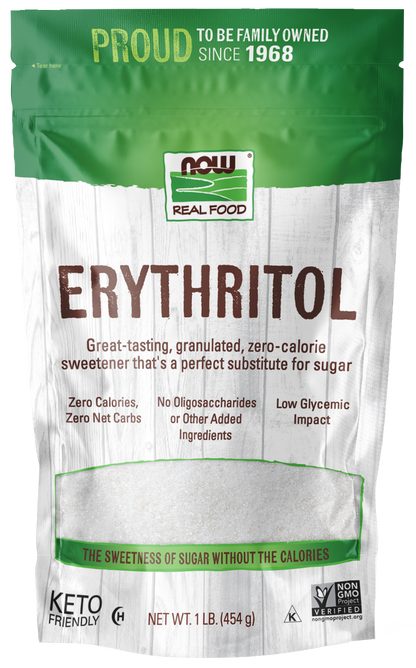 NOW Foods, Erythritol, Zero-Calorie Sweetener, 1 lb