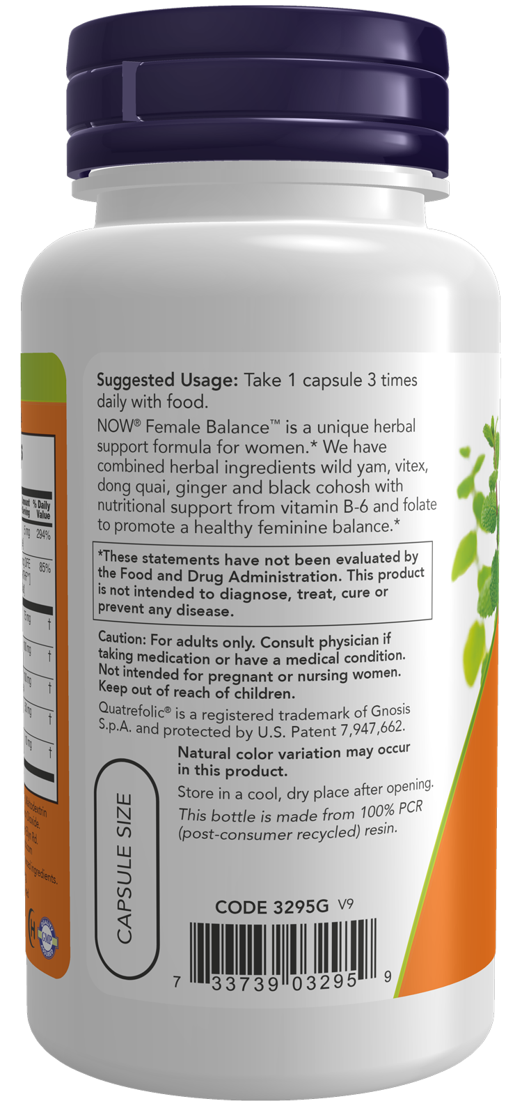 NOW Supplements, Female Balance™ w/ Wild Yam, Vitex, Dong Quai, 90 Veg Caps