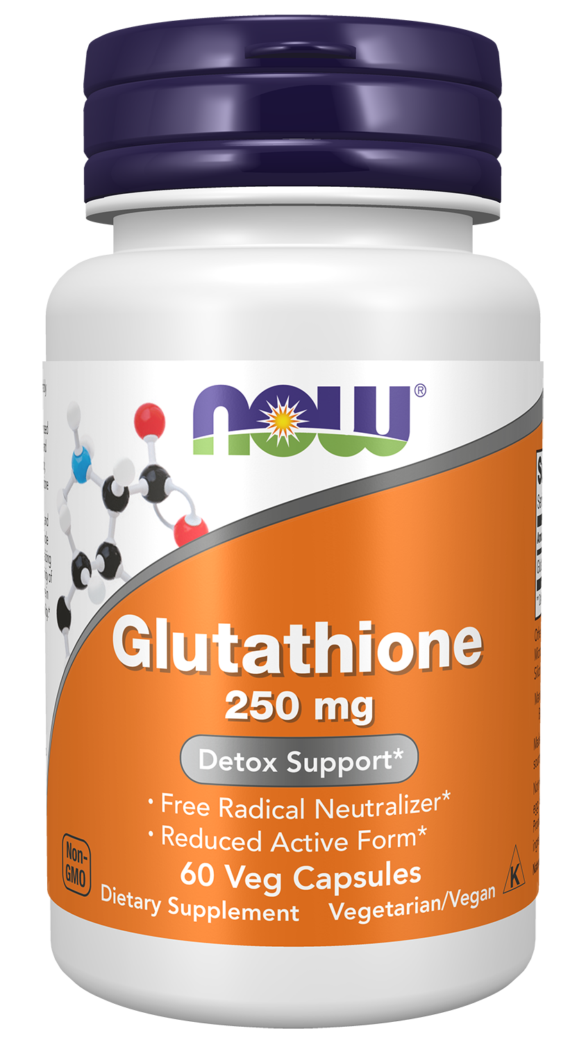 NOW Supplements, Glutathione 250 mg, Detoxification Support*, 60 Veg Caps
