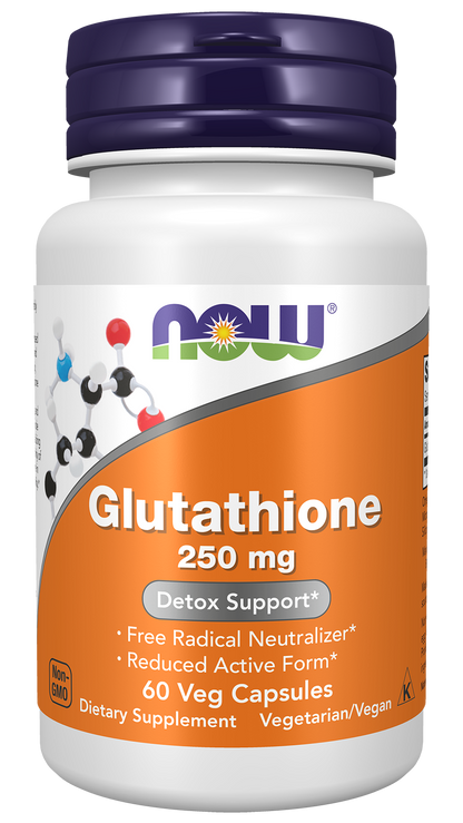 NOW Supplements, Glutathione 250 mg, Detoxification Support*, 60 Veg Caps