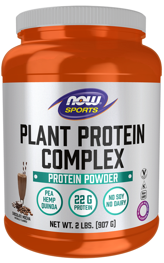 NOW Sports, Plant Protein Complex  22 g, Chocolate Mocha, 2 lbs