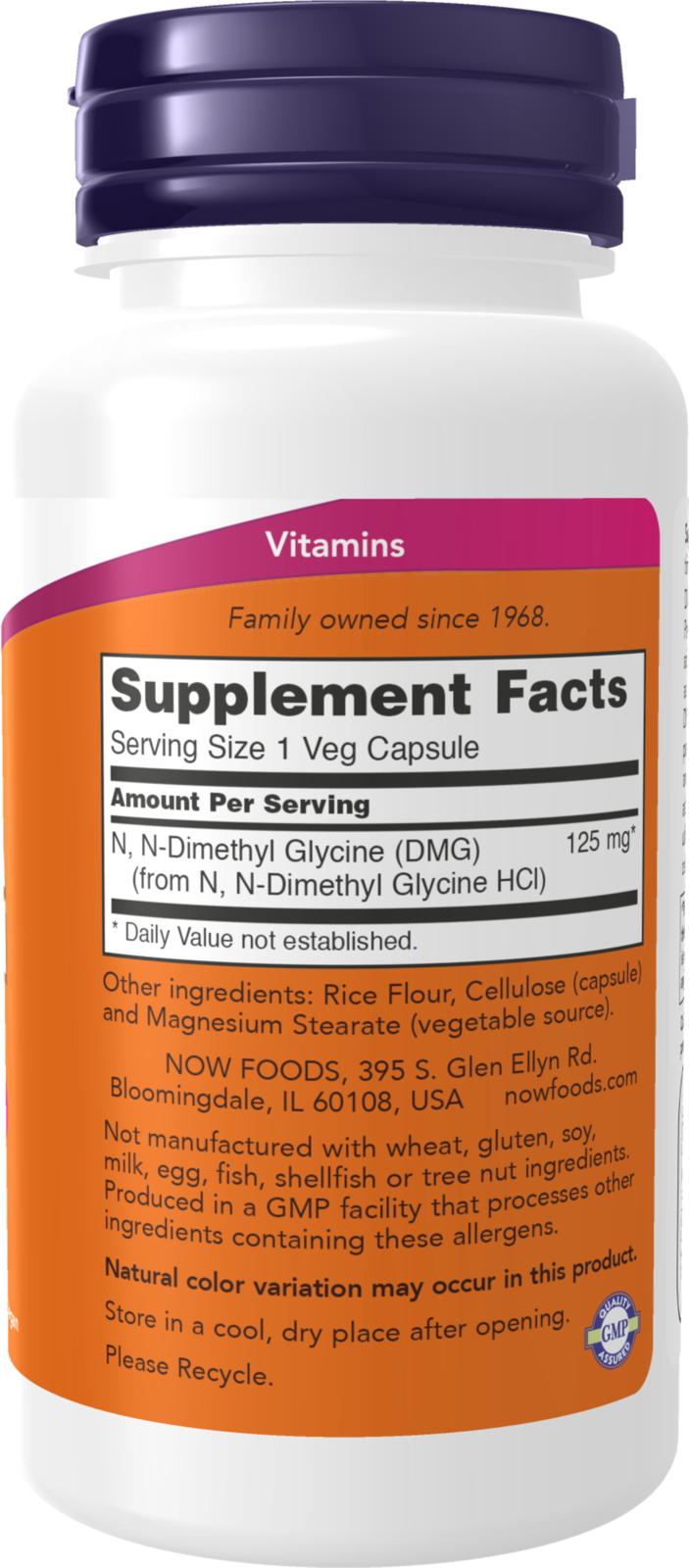 NOW Supplements, DMG 125 mg, Nutritional Support, 100 Veg Caps
