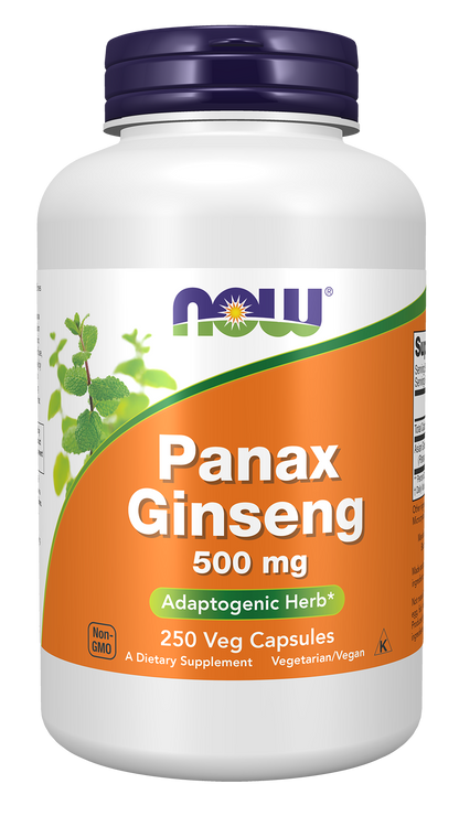 NOW Supplements, Panax Ginseng Root 500 mg, Adaptogenic Herb*, 250 Veg Caps