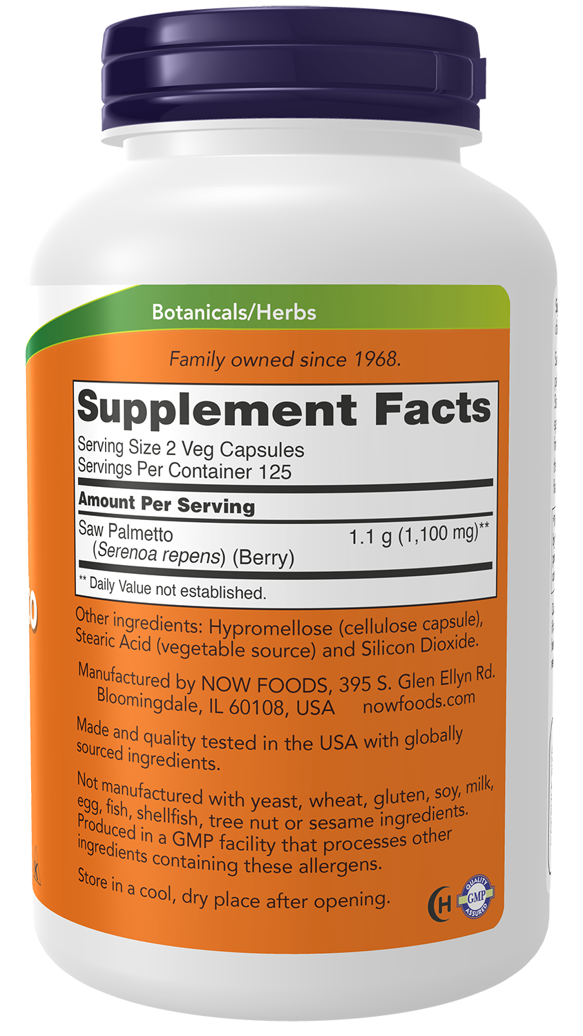 NOW Supplements, Saw Palmetto Berries 550 mg, Men's Health*, 250 Veg Caps
